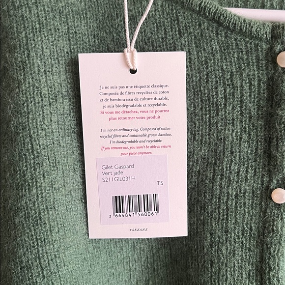 NWT Sezane Gaspard Jumper Jade - Picture 6 of 7